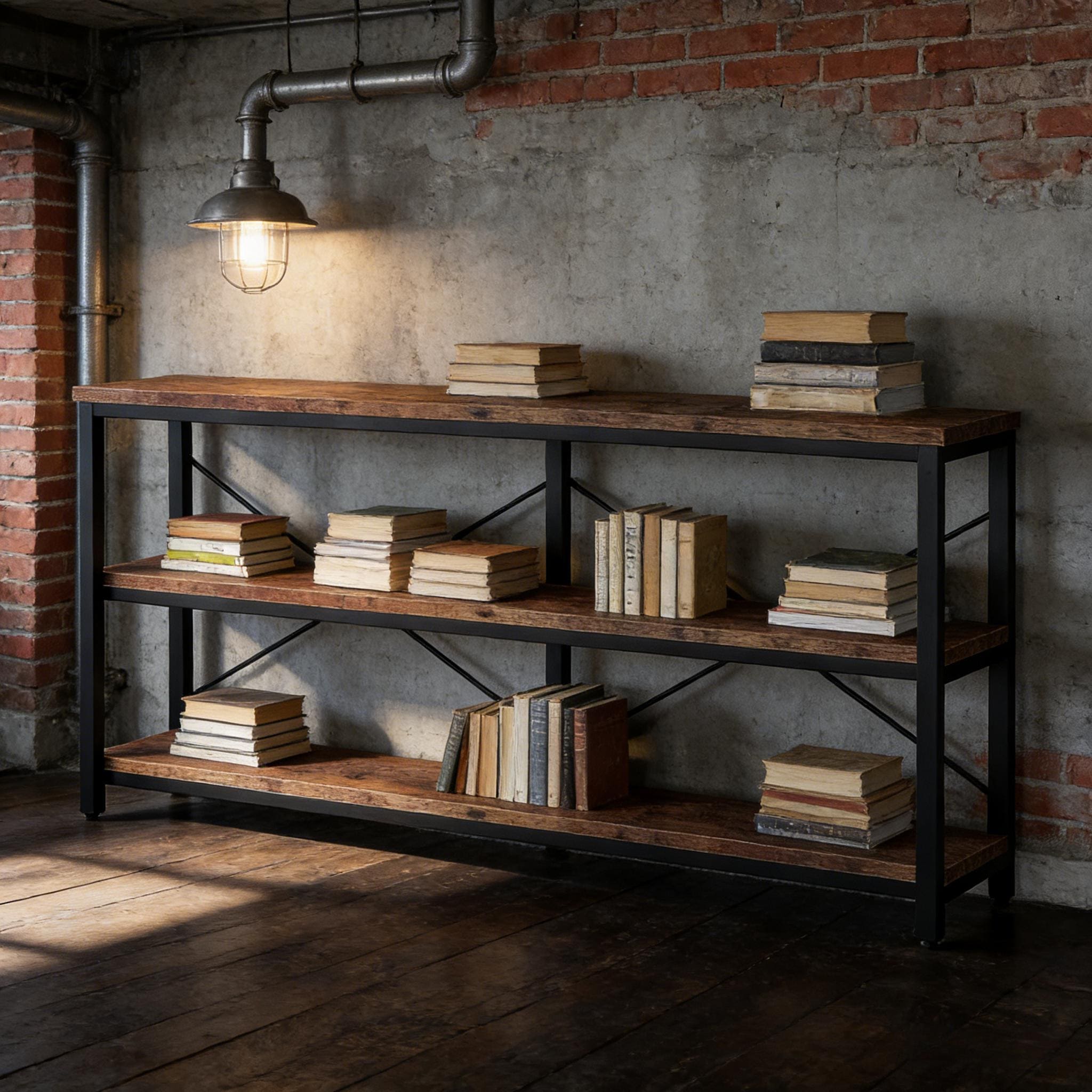 Console Table, 3-Tier Sofa Table With Metal Frame_voghion.com